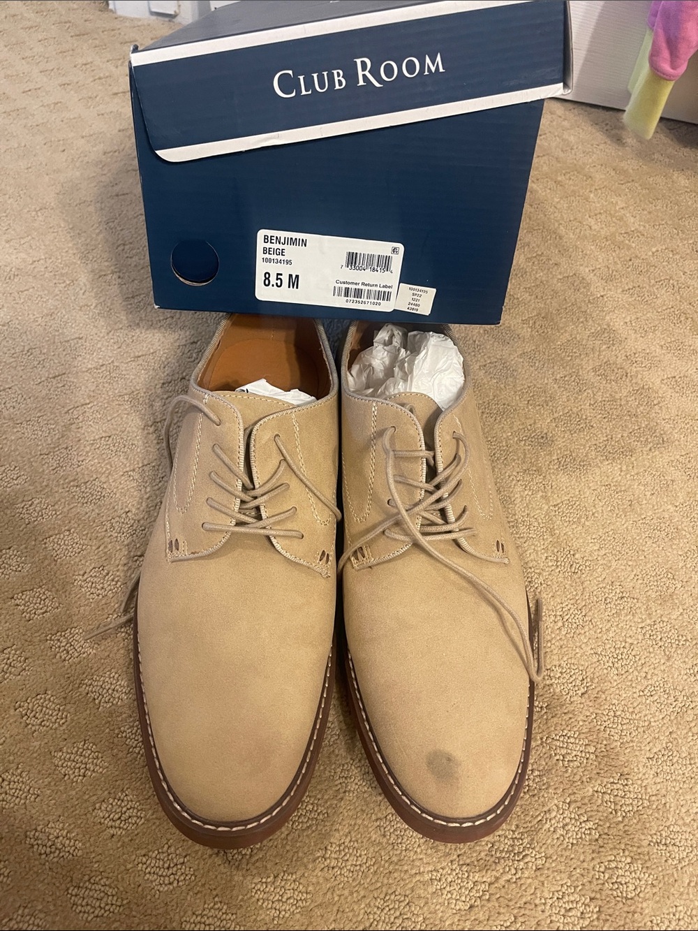 Club Room Beige Men's Chukka Boots - Neutral Suede Lace-Up